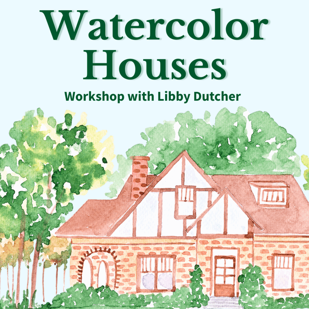watercolor houses