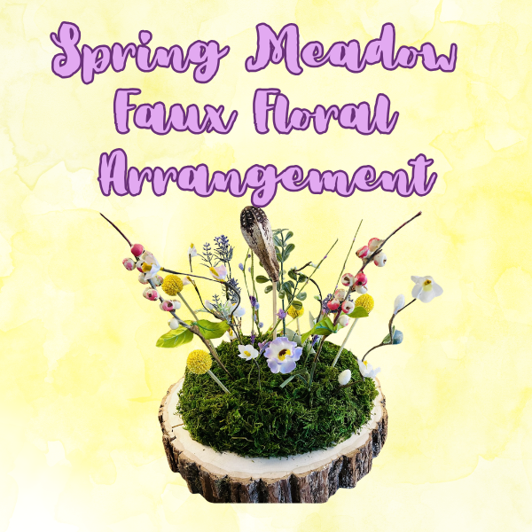 spring meadow faux floral arrangement